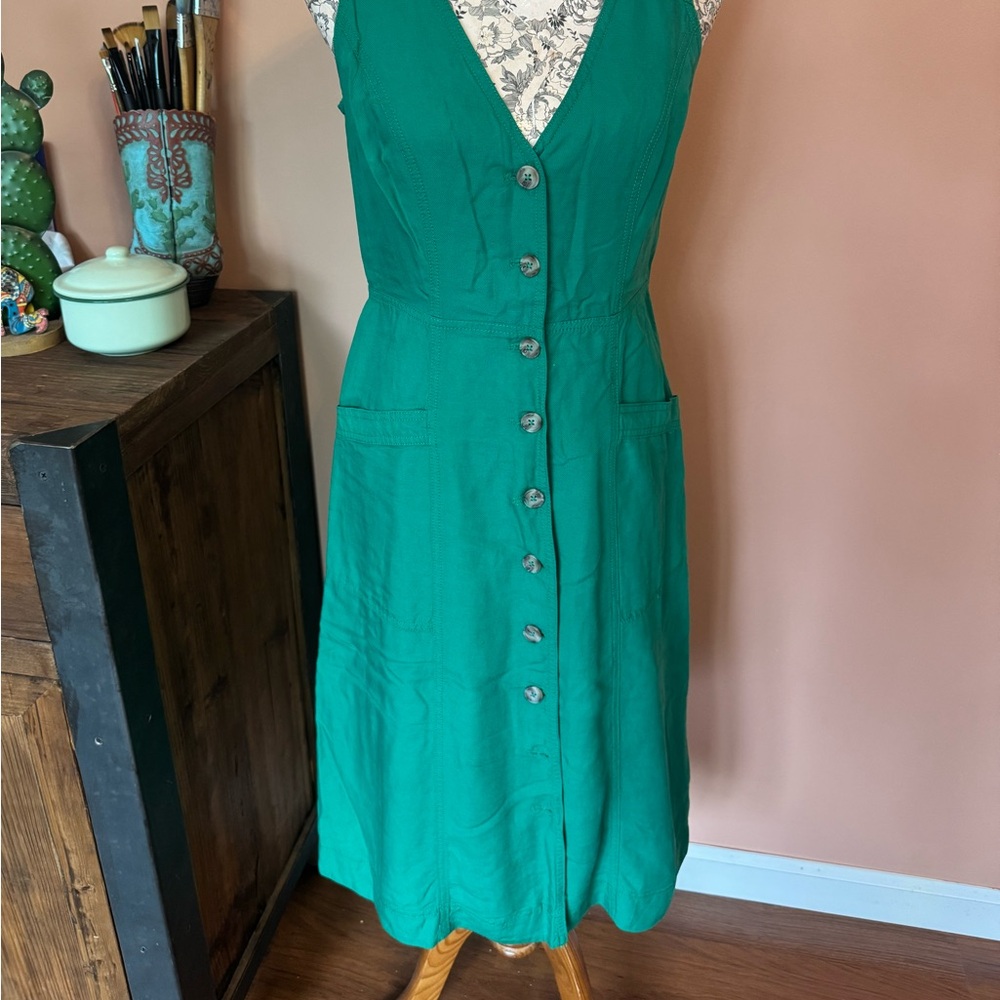 Green Anthropologie Button-Down Dress